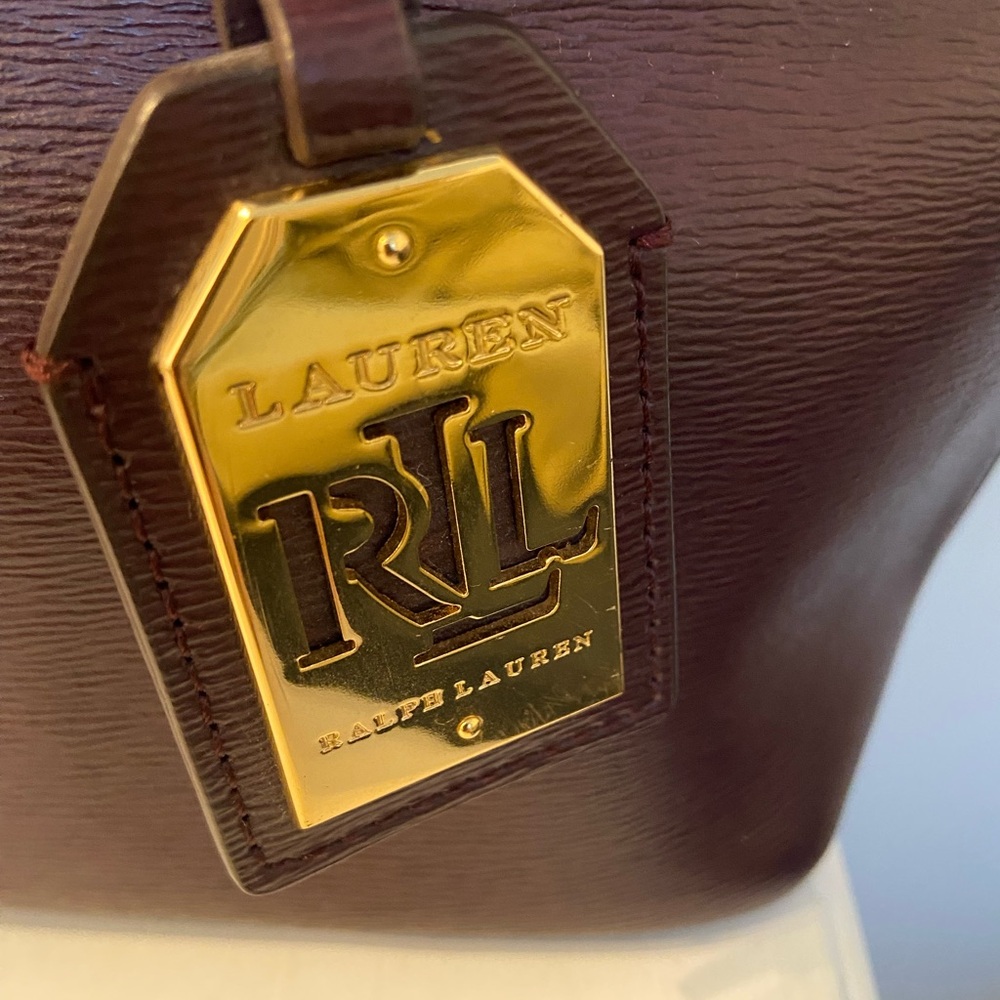 Ralph Lauren Leather Plum Tote Bag - Picture 3 of 15